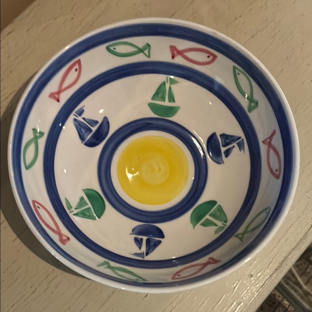 Colorful Nautical Ceramic Bowl